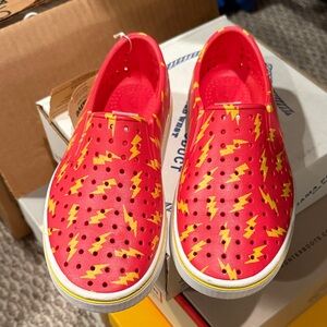 Native Miles Kids Red and Yellow Lightning Sneakers (new)